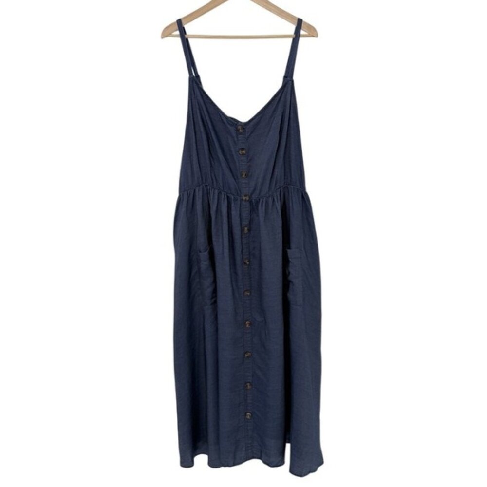 Nwt Torrid Plus Size Button Front Chambray Midi S… - image 2